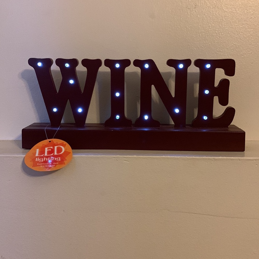 WINE sign with LED lights